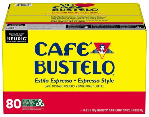 Coffee Espresso Style Pods, Dark Roast, 80 count Cafe Bustelo