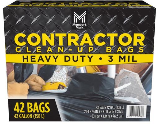 Commercial Contractor 42-Gallon Clean-Up Bags, 42 count Member's Mark