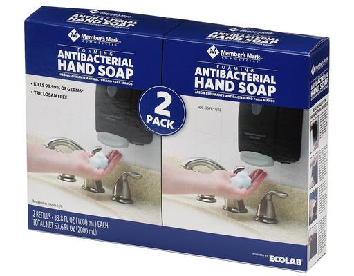 Foaming Antibacterial Hand Soap, 33.8 fl oz (2-pk) Member's Mark