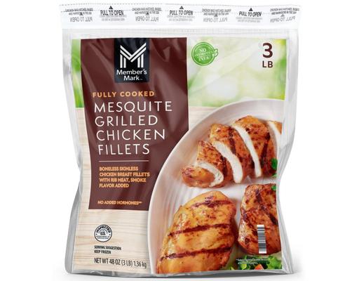 Mesquite Grilled Chicken Fillets, Frozen, 3 lbs. Member's Mark