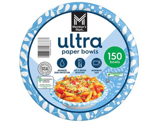 Ultra Soup/Salad Paper Bowls 20 oz., 150 count Member's Mark