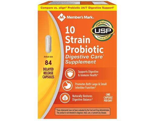 10 Strain Probiotic Digestive Care Supplement, 84 ct Member's Mark
