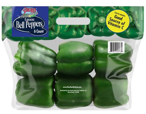Green Bell Peppers, 6 count Pero Family Farms