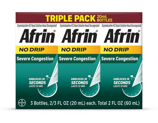 No-Drip Severe Congestion Nasal Pump Mist, 0.67 Fluid Ounce (3-pk) Afrin
