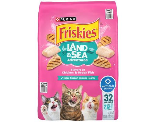Land & Sea Adventures, Chickn and Ocean Fish Flavored, Adult Dry Cat Food, 32 lbs. Friskies