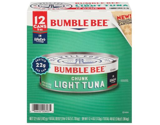 Chunk Light Tuna in Water, 5 oz (12-pk) Bumble Bee