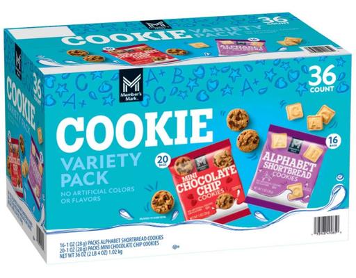 Mini Cookies Variety Pack, 1 oz., 36 pack Member's Mark