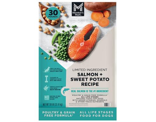 Grain Free Salmon and Sweet Potato Dry Dog Food, 30 lbs. Member's Mark