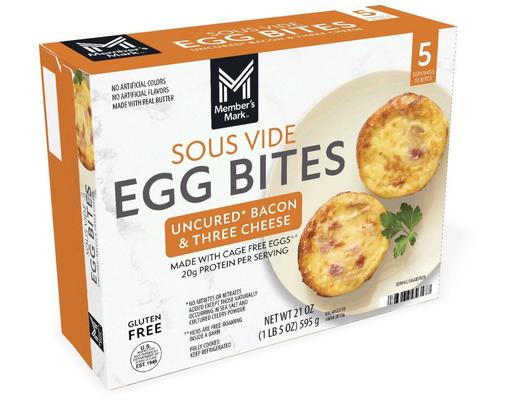 Sous Vide Uncured Bacon and Three Cheese Egg Bites, 5 pack Member's Mark