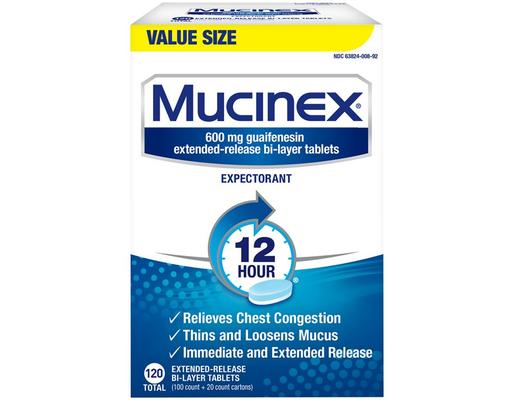 Expectorant 600mg Tablets, 120 ct Mucinex