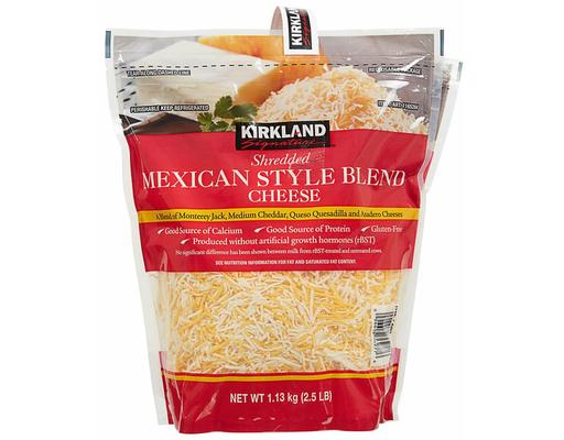 Shredded Mexican Style Blend Cheese, 2.5 lbs, 2-count Kirkland Signature