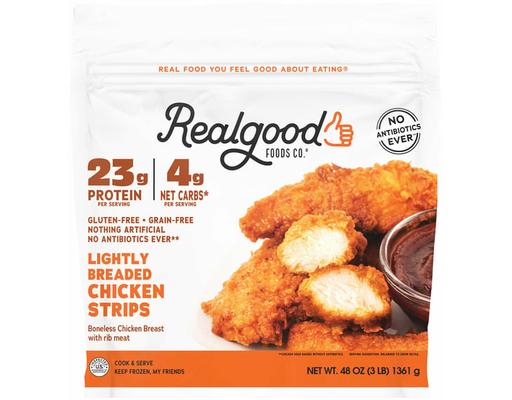 Lightly Breaded Chicken Strips, 48 oz Real Good Food