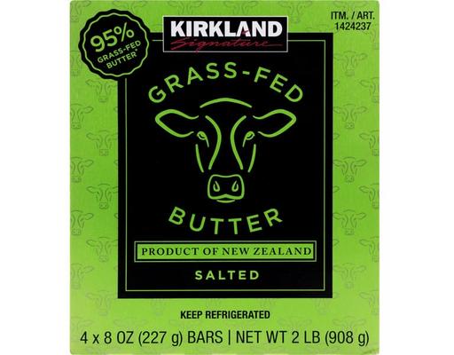 Grass-Fed Butter, 8 oz, 4-count Kirkland Signature