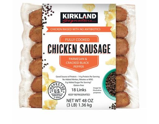 Parmesan Black Pepper & Parmesan Chicken Sausage, 48 oz Kirkland Signature