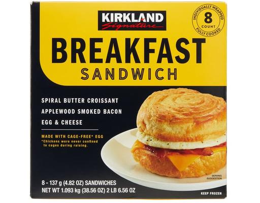 Breakfast Sandwich, 4.82 oz, 8-count Kirkland Signature