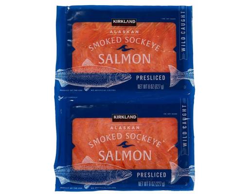 Wild Smoked Sockeye Salmon, 8 oz, 2-count Kirkland Signature