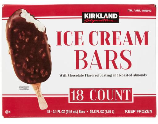 Ice Cream Bars, 3.1 fl oz, 18-count Kirkland Signature