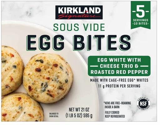 Egg White with Cheese Trio and Peppers Egg Bites, 10-count Kirkland Signature