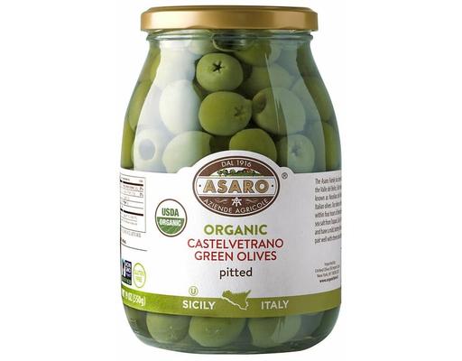 Organic Castelvetrano Green Olives, 19 oz Asaro