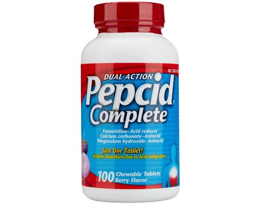 Complete Dual Action Acid Reducer Chewable Tablets, Berry, 100 ct Pepcid