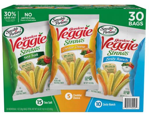 Veggie Straws, Garden Veggie Variety Pack, 1 oz (30-pk) Sensible Portions
