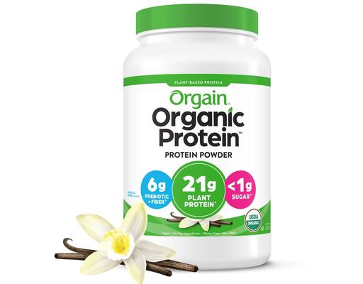 Organic Plant Based Protein Powder, Vanilla Bean, 43.84 oz Orgain