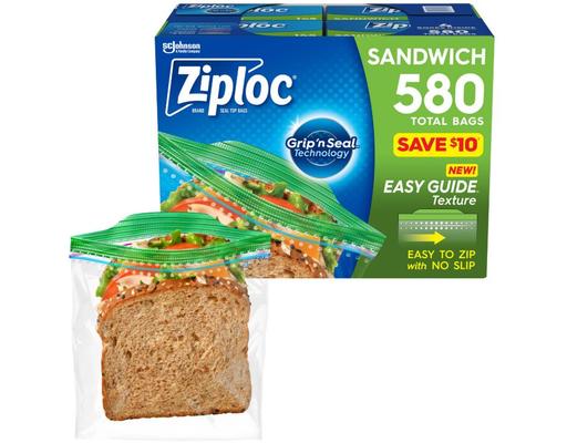 Seal Top Storage Bags, Sandwich, 580 ct Ziploc