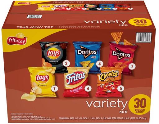 Snack Mix, Variety Pack Chips, 30 ct Frito-Lay