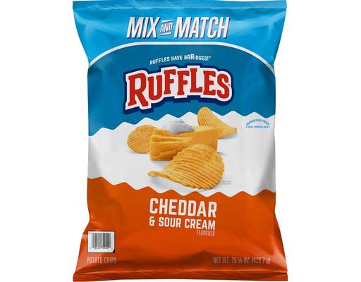 Potato Chips, Cheddar & Sour Cream, 15.125 oz Ruffles