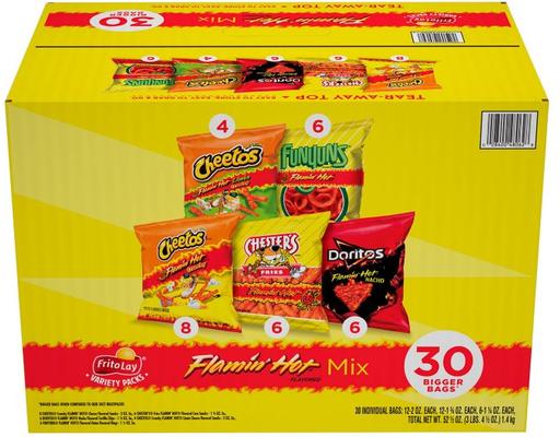 Snack Mix, Flamin' Hot, Variety Pack Chips, 30 ct Frito-Lay