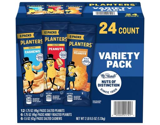 Individual Nut Packs, Variety Pack, 24 ct Planters