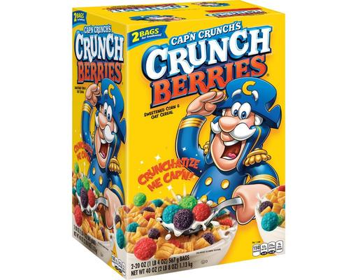 Crunch Berries Sweetened Corn & Oat Cereal, 20 oz (2-pk) Cap'n Crunch's