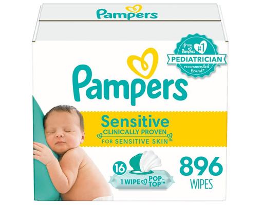 Sensitive Fragrance Free Wipes, 56 ct (16-pk) Pampers