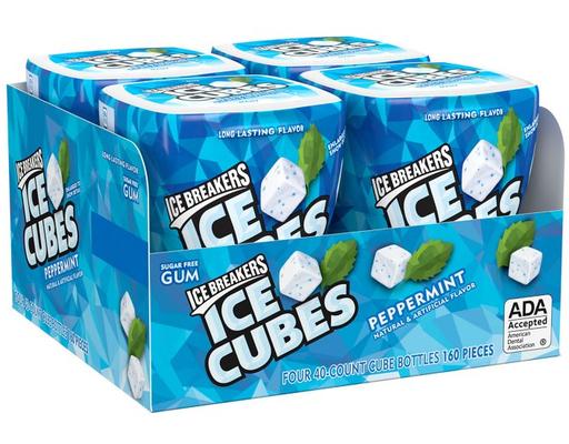 Sugar Free Ice Cubes Gum, Peppermint, 40 ct (4-pk) Ice Breakers