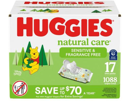 Natural Care Baby Wipes, Sensitive & Fragrance Free, 1088 Wipes Total Huggies