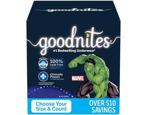 Boys' Bedwetting Underwear, Large, 58 ct Goodnites