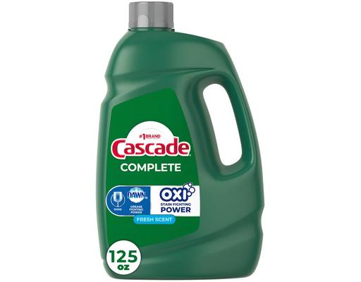 Complete Gel & Oxi Dishwasher Detergent, Fresh, 125 fl oz Cascade