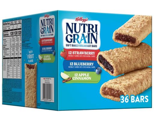 Nutri-Grain Soft Baked Breakfast Bars, Variety Pack, 1.3 oz (36-pk) Kellogg's