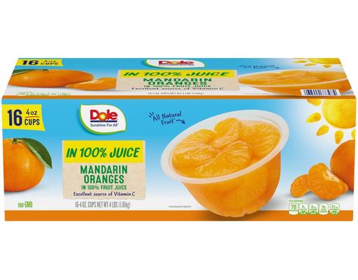 Mandarin Orange Fruit Cups, 4 oz (16-pk) Dole