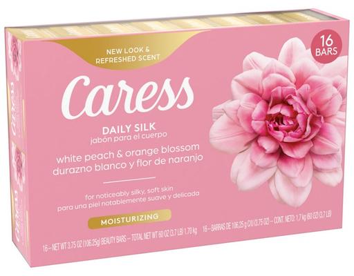 Daily Silk Beauty Bars, White Peach & Orange Blossom, 3.75 oz (16-ct) Caress