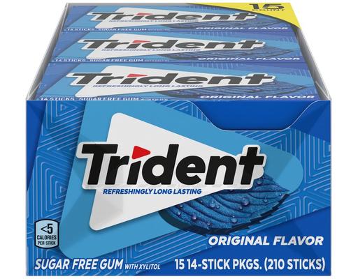 Sugar Free Gum, Original, 14 ct (15-pk) Trident