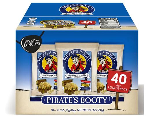 Aged White Cheddar Puffs, 0.5 oz (40-pk) Pirate's Booty