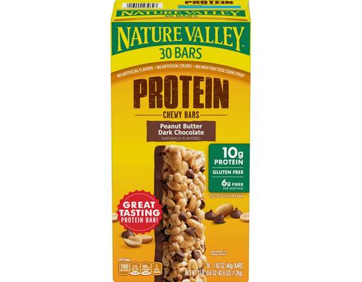 Protein Chewy Bars, Peanut Butter Dark Chocolate, 1.42 oz (30-pk) Nature Valley