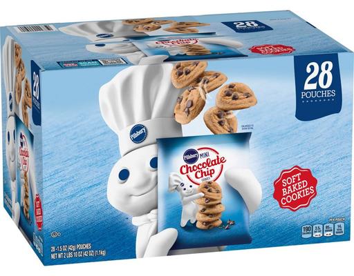 Mini Chocolate Chip Cookies, 1.5 oz (28-pk) Pillsbury