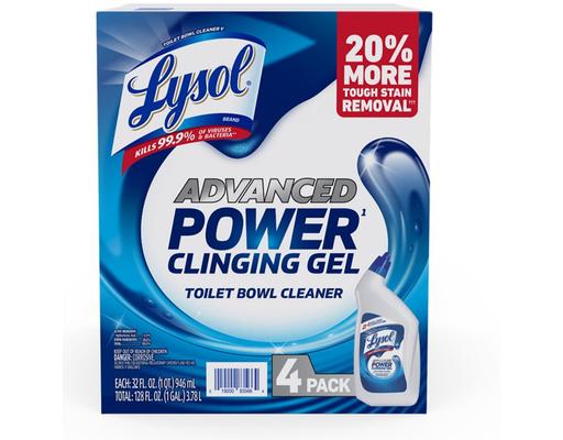 Advanced Power Clingil Gel Toilet Bowl Cleaner, 32 fl oz (4-pk) Lysol