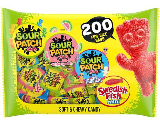 Sour Patch Kids & Swedish Fish mini Fun Size Candy Bags, Variety Pack, 90.5 oz Mondelez International