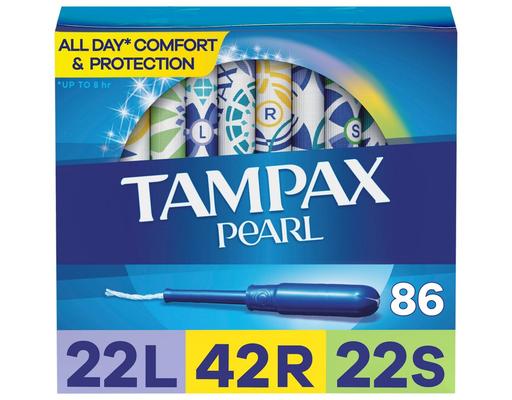 Pearl Tampons Trio Pack, Unscented, 86 ct. Tampax