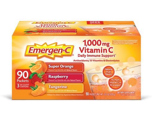 1000mg Vitamin C Supplement Drink Mix, Variety Pack, 90 ct Emergen-C