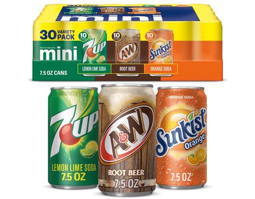 Mini Soda Cans, Variety Pack, 7.5 fl oz (30-pk) Keurig