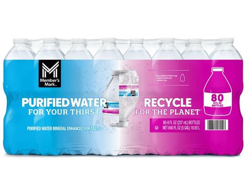 Purified Water Bottles, 8 fl oz (80-pk) Member's Mark